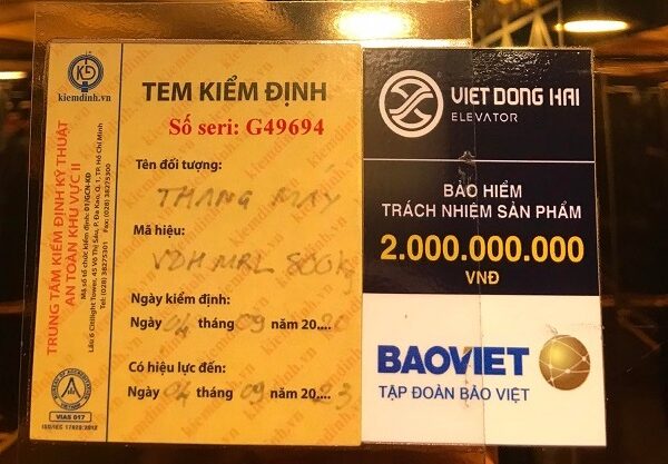 Tìm hiểu tem kiểm định thang máy